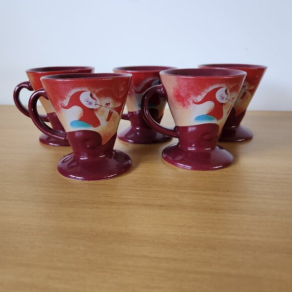 5 Frangelico Liqueur Demitasse Footed Cups Linda Frichtel - Picture 1 of 6